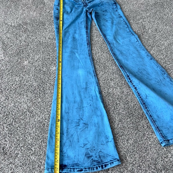 BDG Urban Outfitters Ruched Dipped V Flare Low Jeans Side Zip Women’s Size 26 - Picture 8 of 13